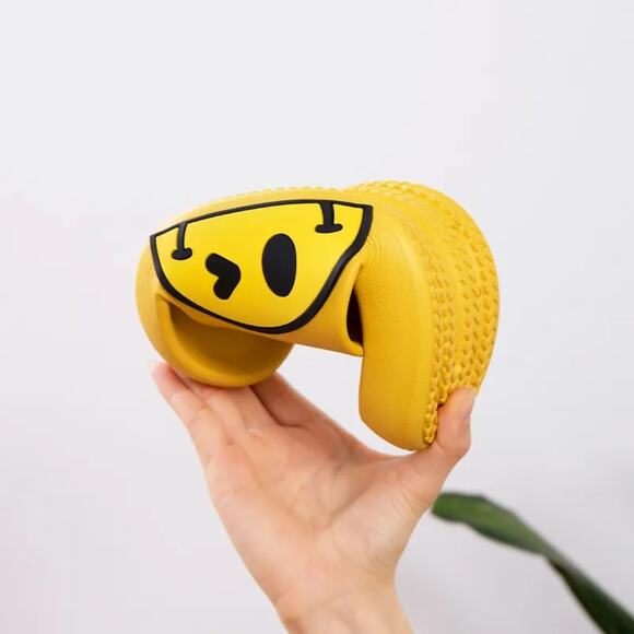 Yellow Smiley Cushion Slides, Light, Non-Slip Slippers - Picture 3 of 5